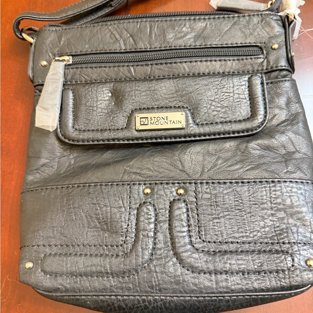 Stone Mountain Accessories Dark Leather Crossbody Bag